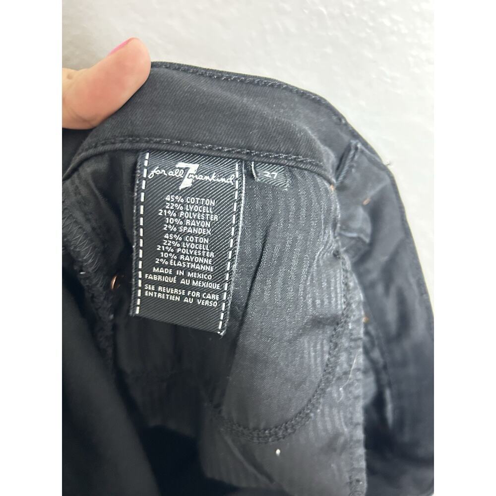 7 For All Mankind Women's Cropped Gwenevere Mid Rise Black Jean Size 27 - Picture 8 of 8